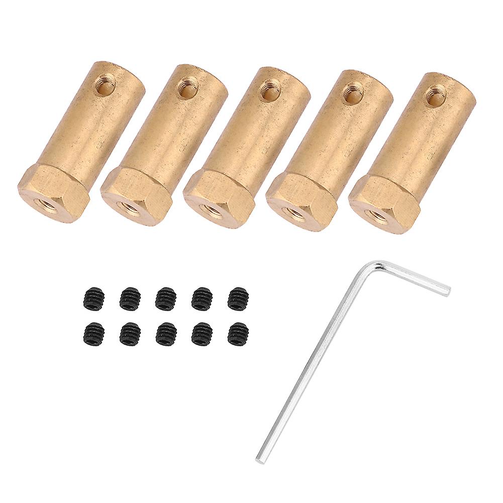 5pcs 30mm Lengthen Coupling High Quality Hex Brass Motor Connector Accessories 6mm/7mm/8mm6mm