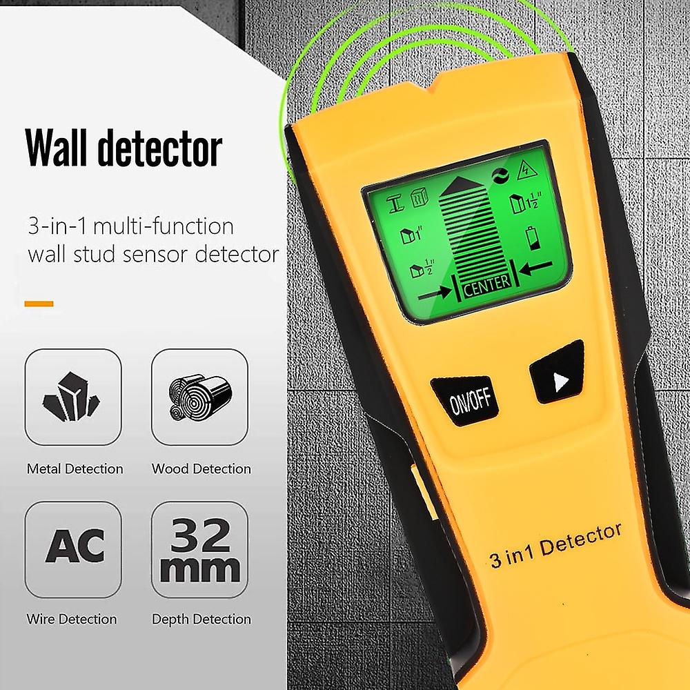 3 In 1 Metal Detector Find Metal Wood Studs Ac Voltage Live Wire Detect Wall Scanner Electric Box Finder Wall Detector