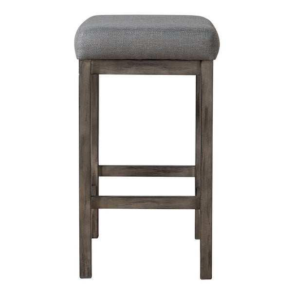 Hayden Way Gray Wash Upholstered Console Stool