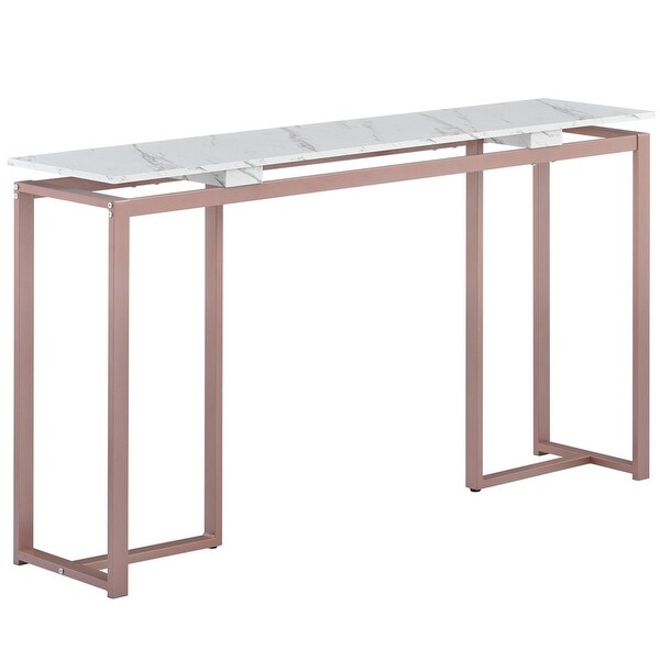 Extra Long Console Table with Metal Frame for Entryway