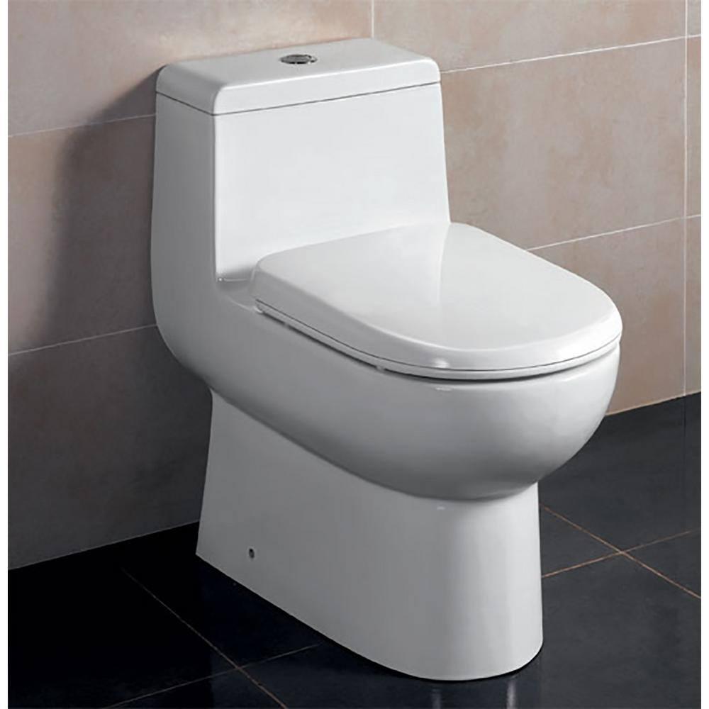 EAGO 1Piece 08128 GPF Dual Flush Elongated Toilet in White