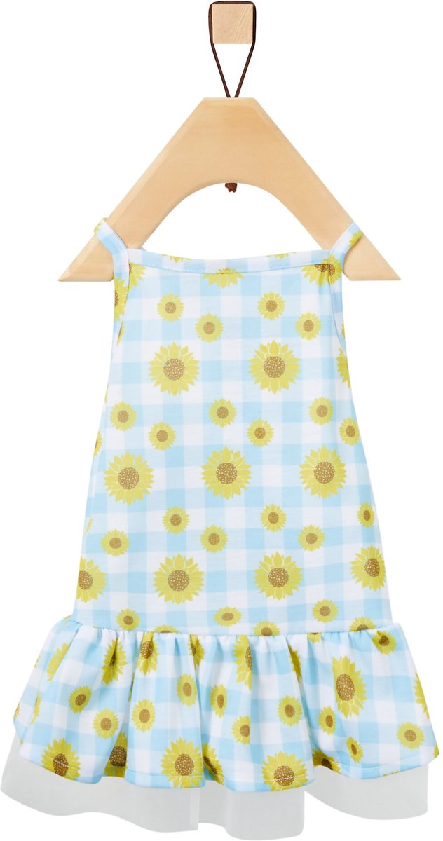 Frisco Sunflower Gingham Dog and Cat Dress