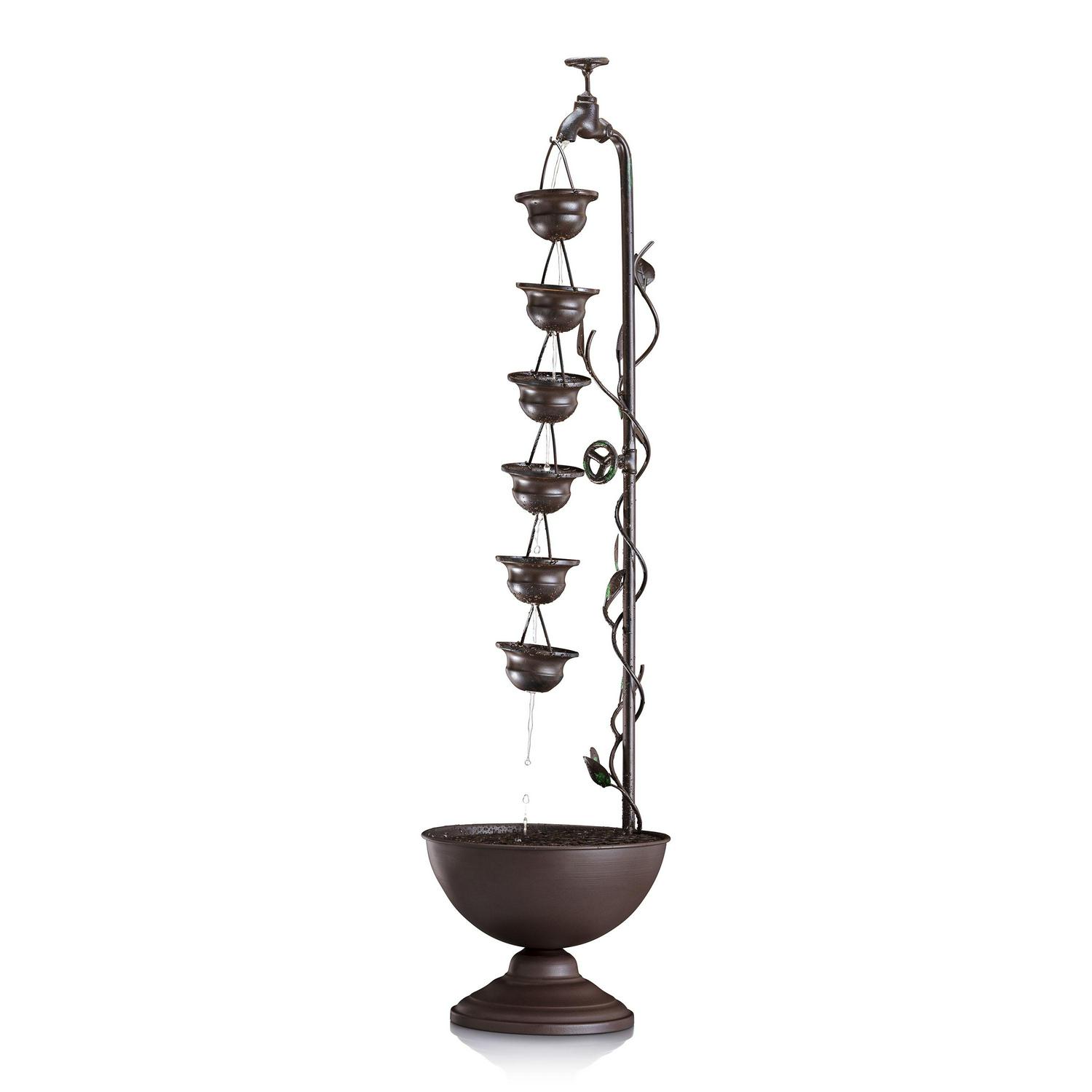 Alpine Corporation Outdoor Hanging 6Cup Tiered Floor Fountain Bronze  Crowdfused