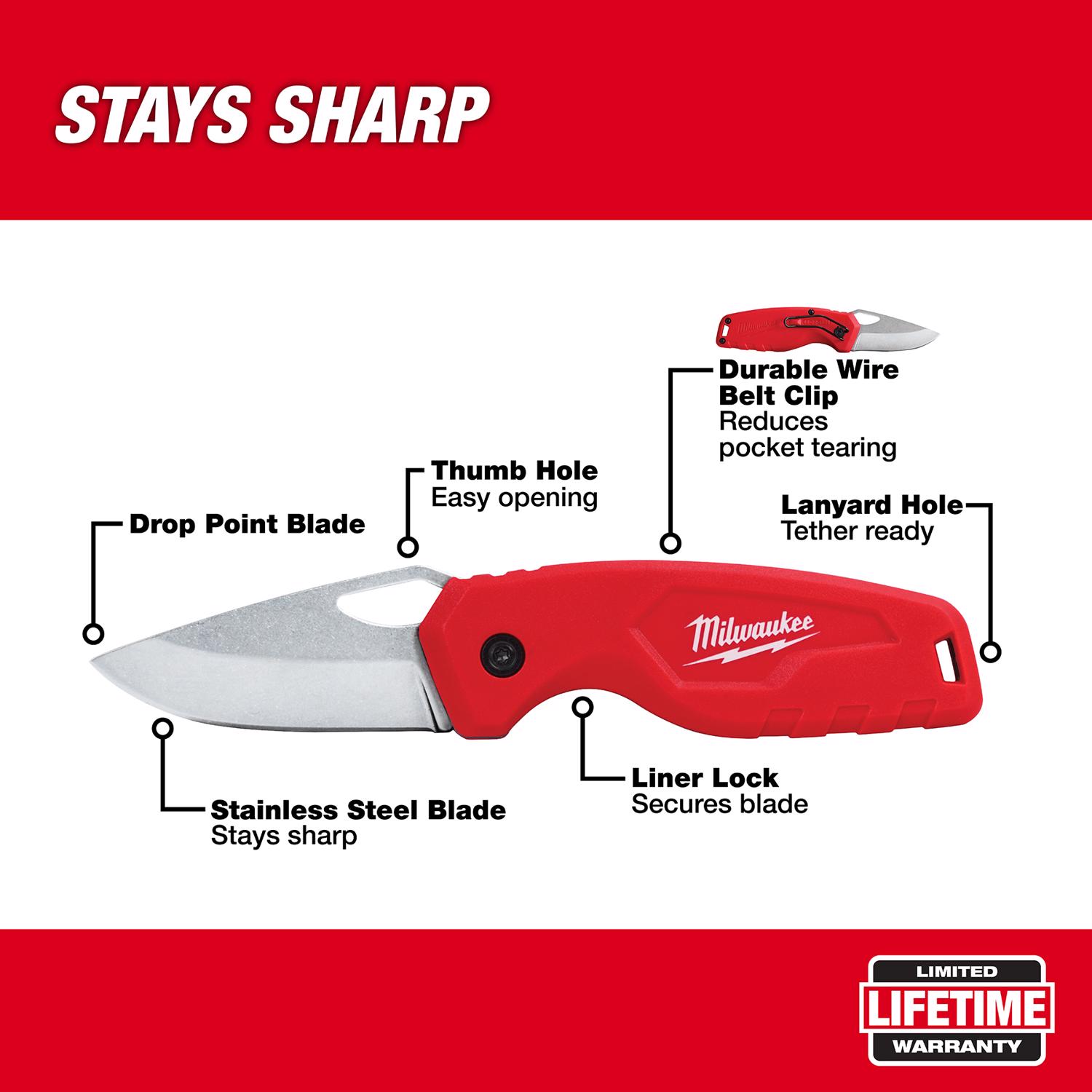 MW 6 in. Folding Compact Utility Knife Red 1 pc