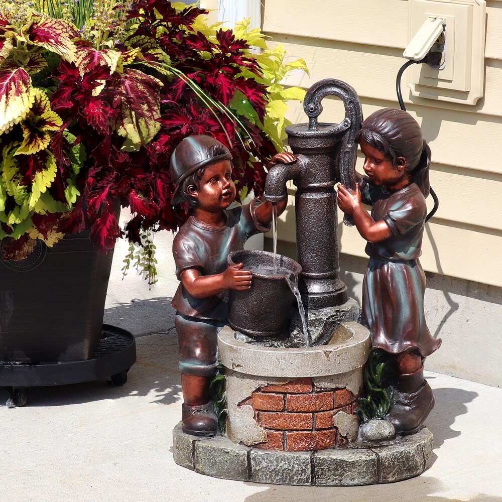 Jack   Jill Water Pump and Well Outdoor Water Fountain 24\