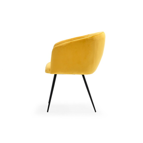 Modrest Luzerne Modern Yellow Velvet Dining Chair ...