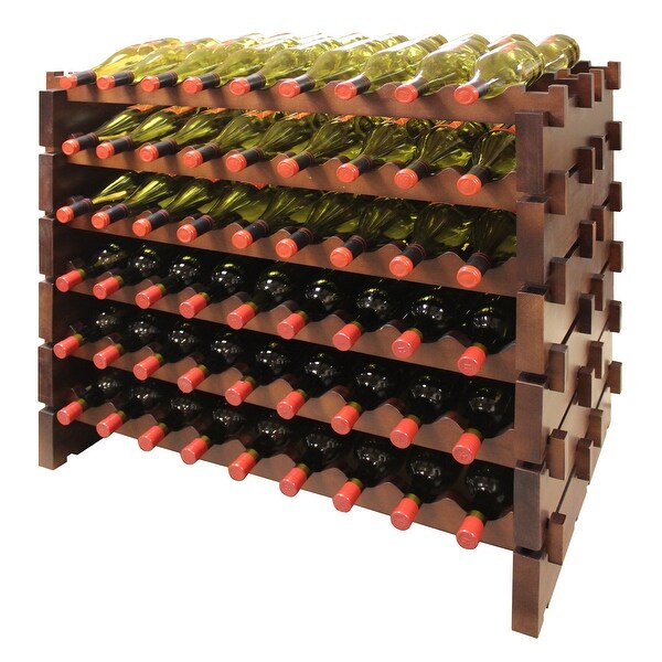 108 Bottle， Double Modular Wine Rack， Stained