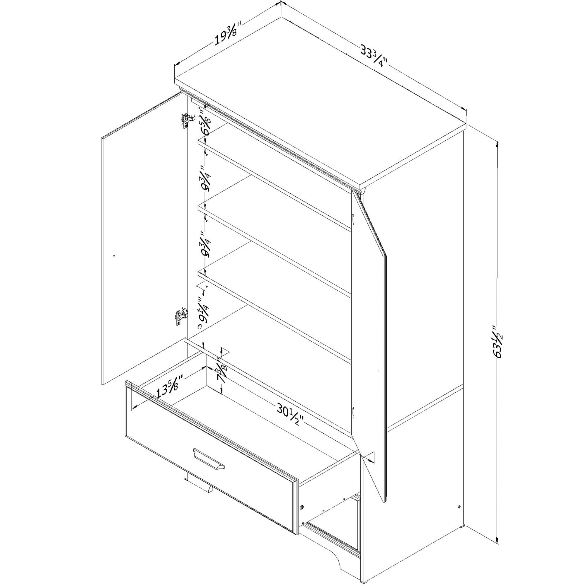 South Shore Versa 2 Door 2 Drawer Armoire