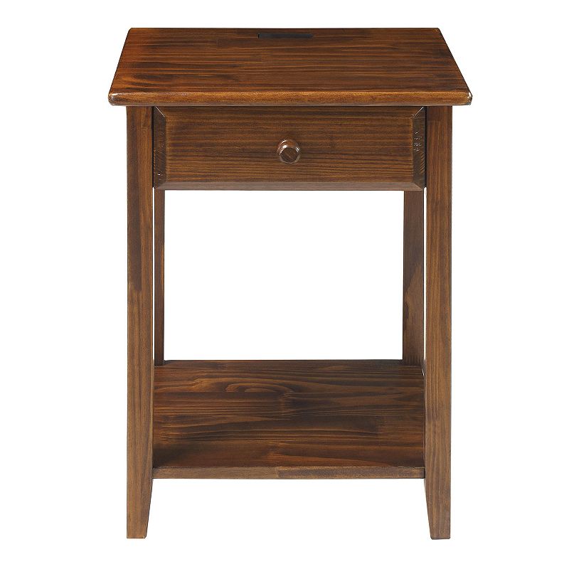 Casual Home Night Owl Nightstand with USB Port