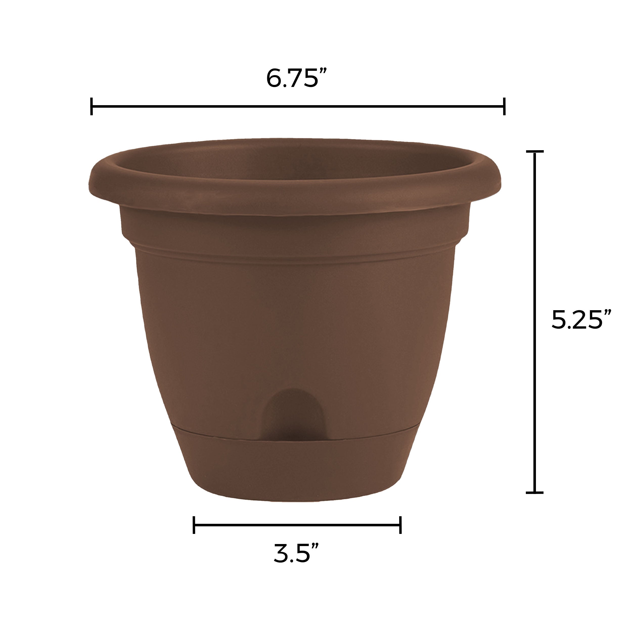 Bloem (#LP0645) Lucca Self-Watering Planter, Chocolate 6"