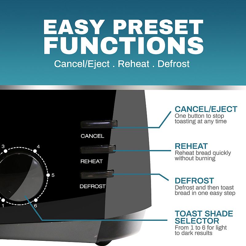 Elite Gourmet 4-Slice Long-Slot Toaster