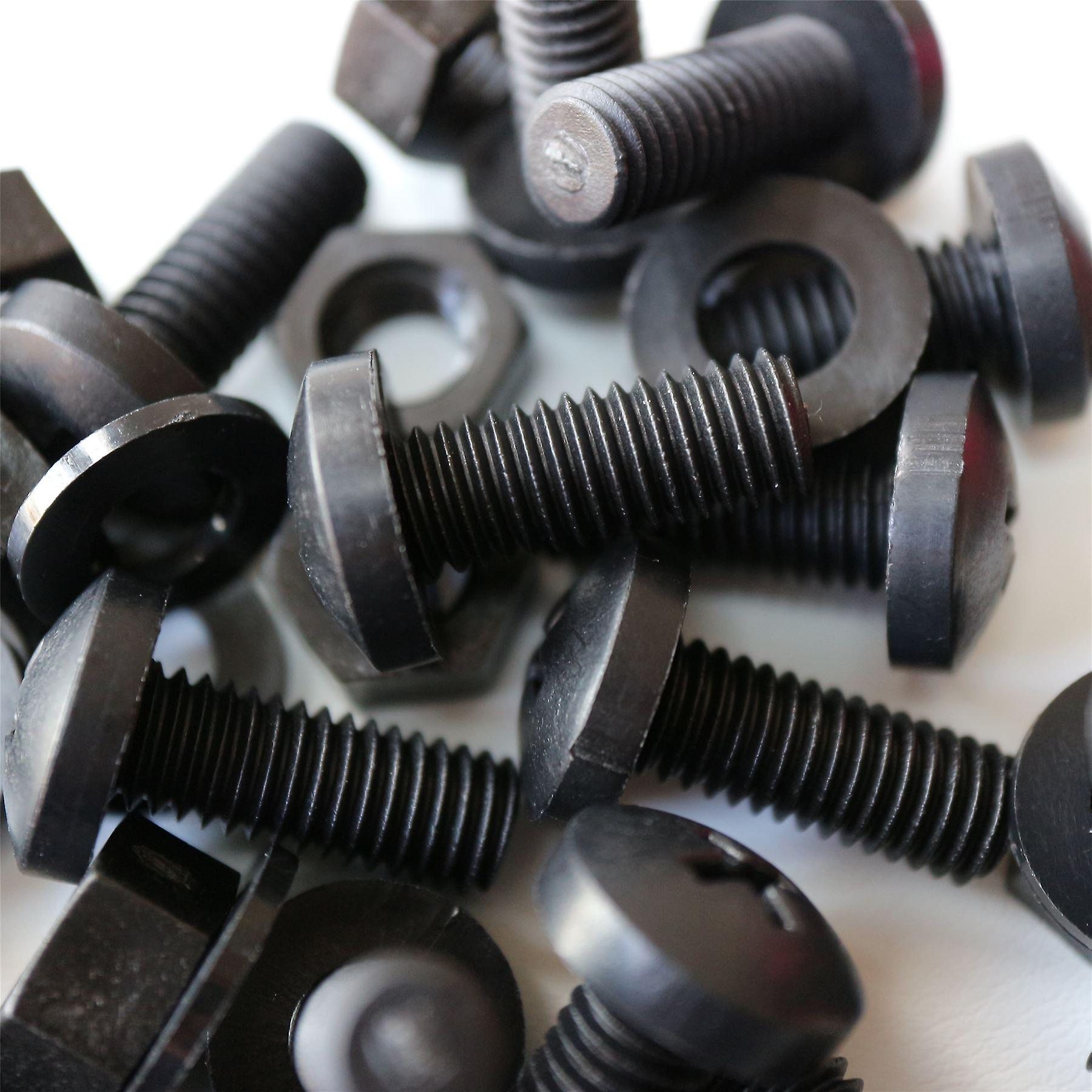 20x Black Pan Head， (PP)， M8 x 20mm， Plastic Bolts， Nuts and Washers - Screws