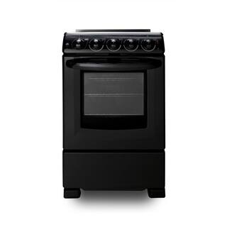 Summit Appliance 20 in. 2.3 cu. ft. Slide-in Electric Range in Black REX2051BRT