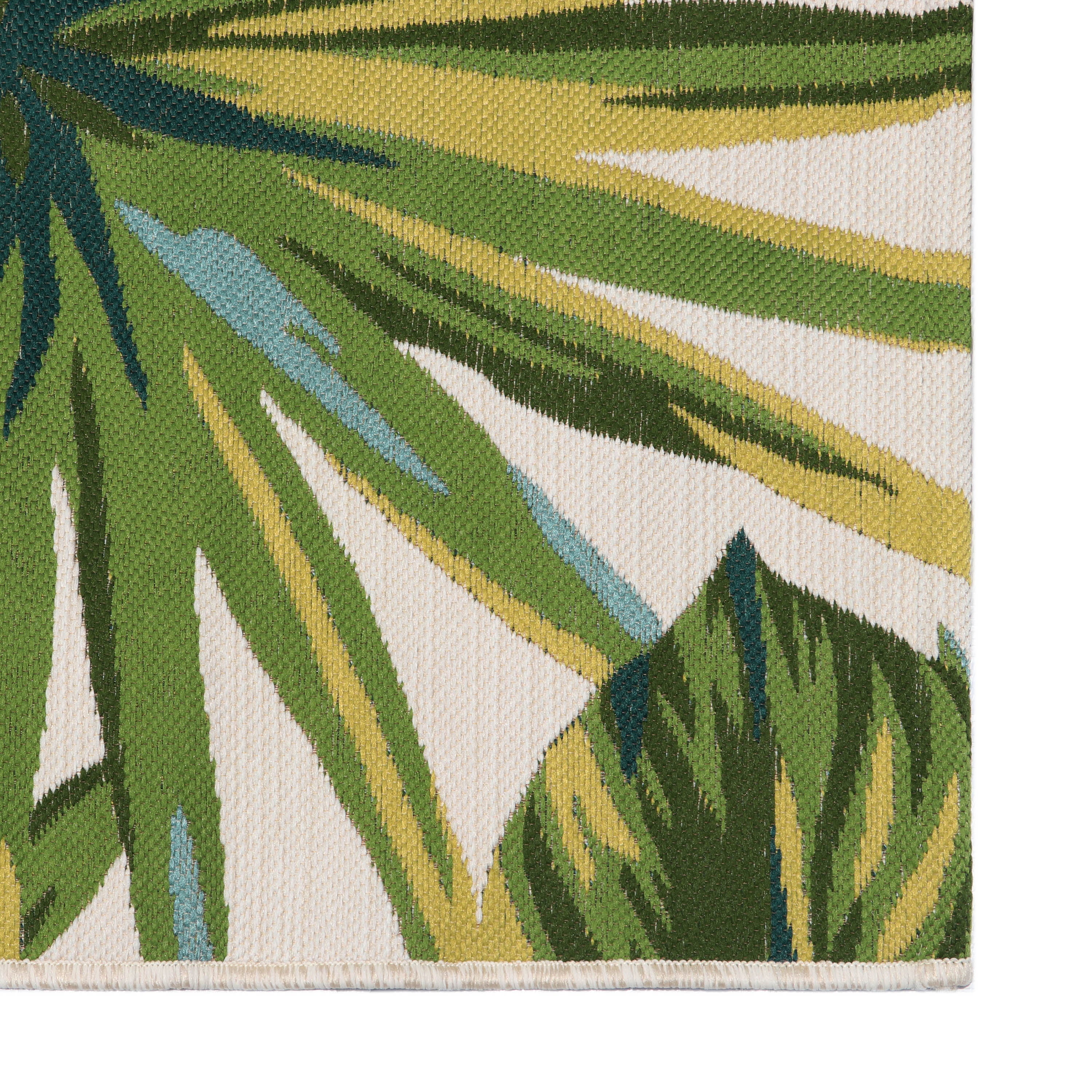 Better Homes & Gardens Green Palm Leaf Woven Outdoor Rug , 7'x 10'