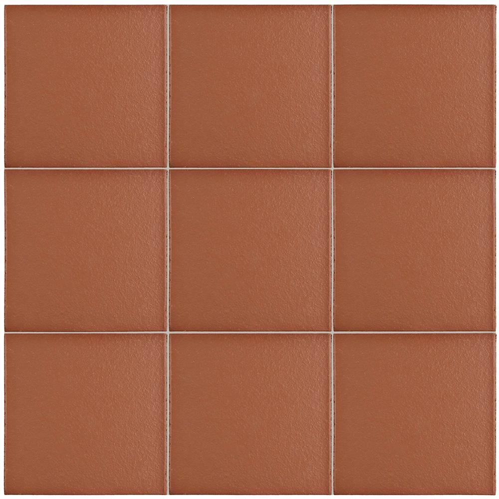 Merola Tile Klinker Red 5 78 in. x 5 78 in. Ceramic Floor and Wall Quarry Tile 5.98 sq. ft.  case FGA6KRD