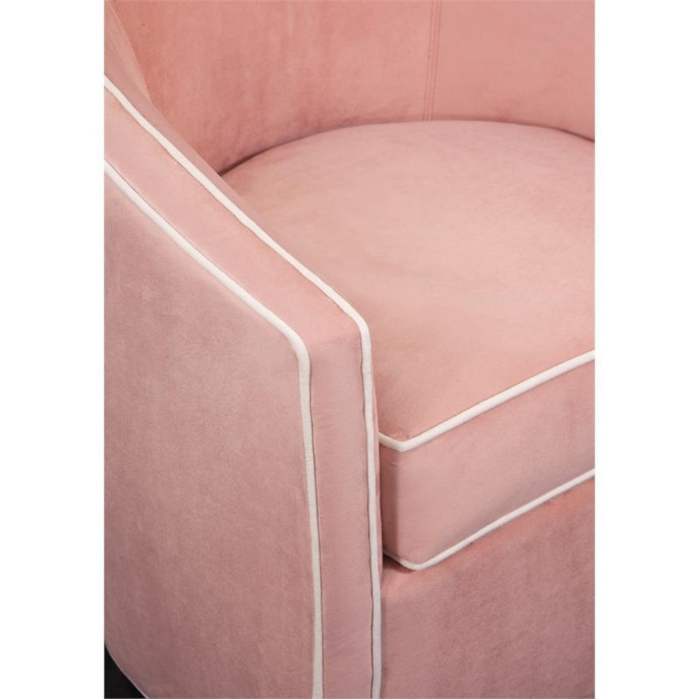 Pemberly Row Modern Pink Finish Blush Velvet Swivel Accent Chair   Contemporary   Armchairs And Accent Chairs   by Homesquare  Houzz