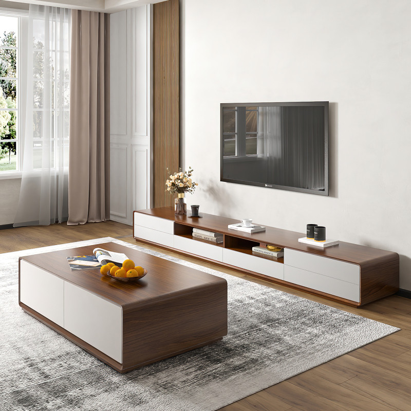 Modern Wood White TV Cabinet  Media Console With 4 Drawers   Transitional   Entertainment Centers And Tv Stands   by Miron Demid LLC  Houzz