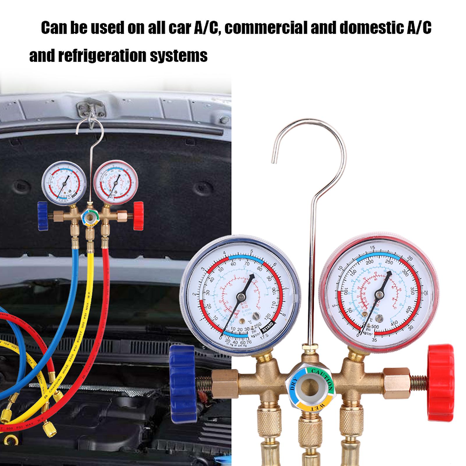 Manifold Gauge，3 Pcs Hose， Hook