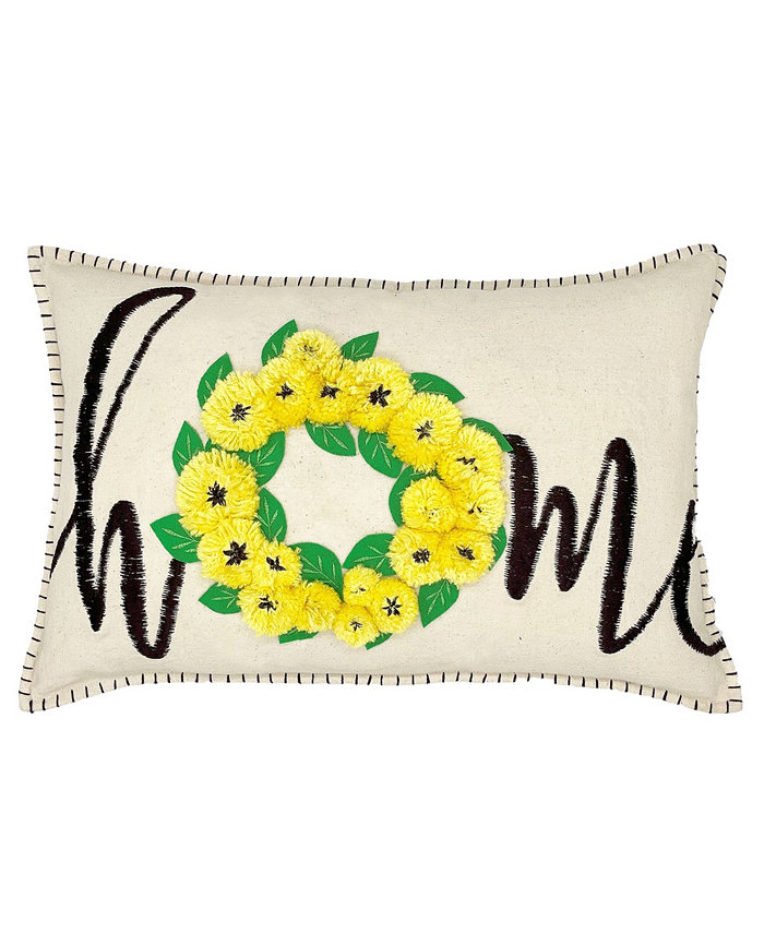 Mod Lifestyles Home Harvest Embroidery Lumbar Pillow， 14