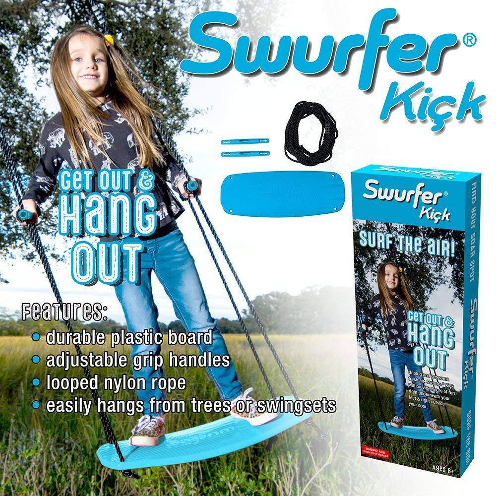 Swurfer Kick Blue Stand Up Tree Swing with Rope SW-KICK-B