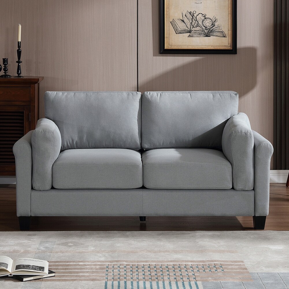 Sofa Set/ Loveseat Sofa Linen  Sturdy Frame  Plush Comfort