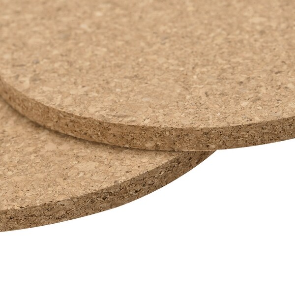 100mm Round Coasters 5mm Thick Cork Cup Mat Pad for Tableware 4pcs - Wood