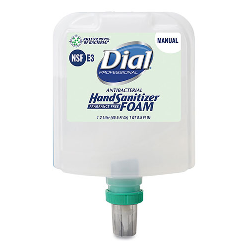 Dial Professional Dial Dial 1700 Manual Refill Antibacterial Foaming Hand Sanitizer | Fragrance-Free， 1.2 L， 3