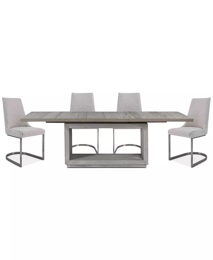 Furniture Tivie 5pc Dining Set (Rectangular Table + 4 Dining Chairs)