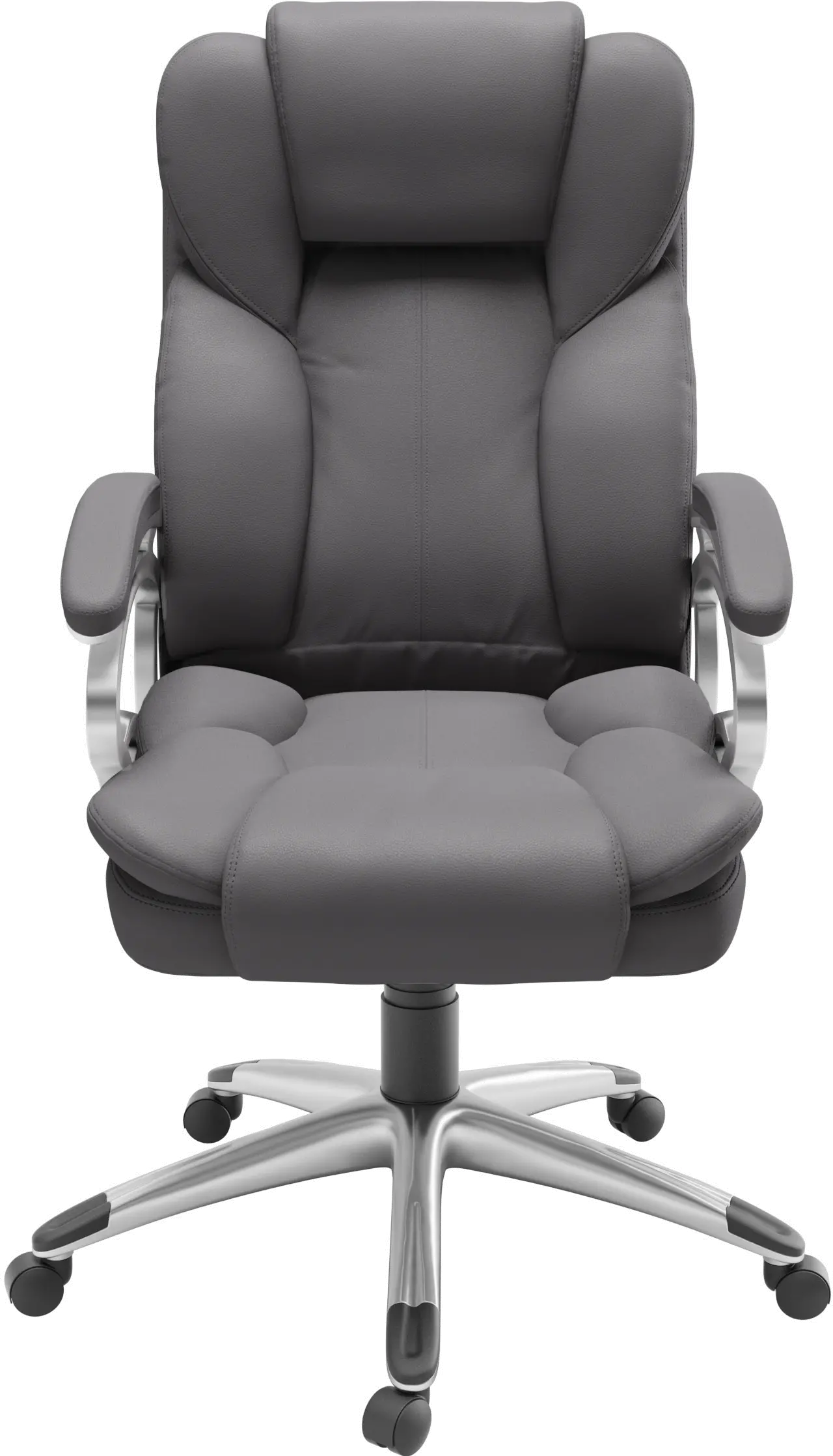 Workspace Contemporary Grey Leatherette Executive Office Chair