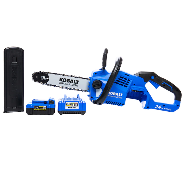 Kobalt KCS 1224A-03 24-Volt 12-in Brushless Cordless Electric Chainsaw 4 Ah (Battery and Charger Included)