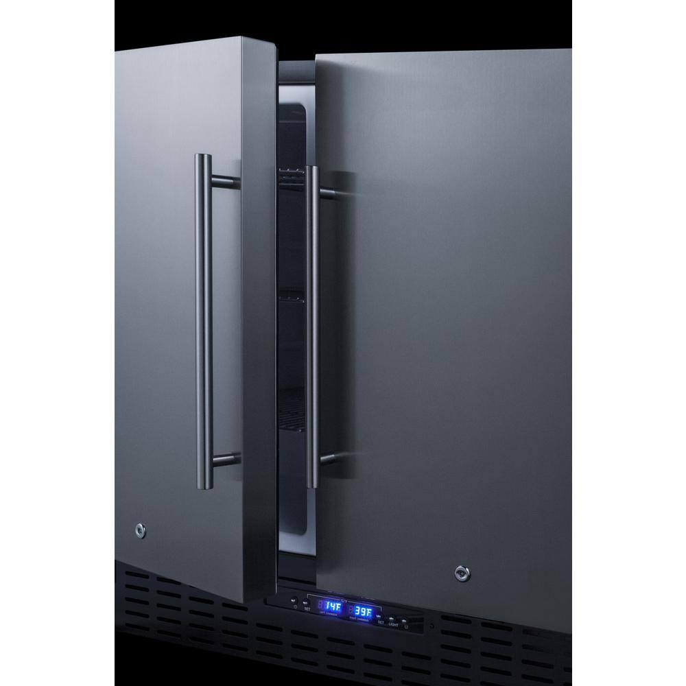 Summit Appliance 36 in. 5.8 cu. ft. Built-In Side by Side Refrigerator with Freezer in Stainless Steel Counter Depth FFRF36