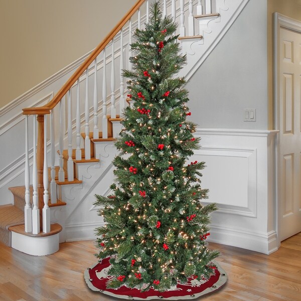 National Tree Company 7.5 ft. Prelit Artificial Meadowlark Pencil Hinged Tree，750 Clear Lights