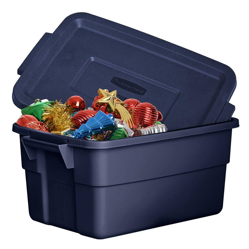 Rubbermaid Roughneck 3 Gal. Rugged Storage Tote Container Blue (6-Pack) RMRT030016-6pack