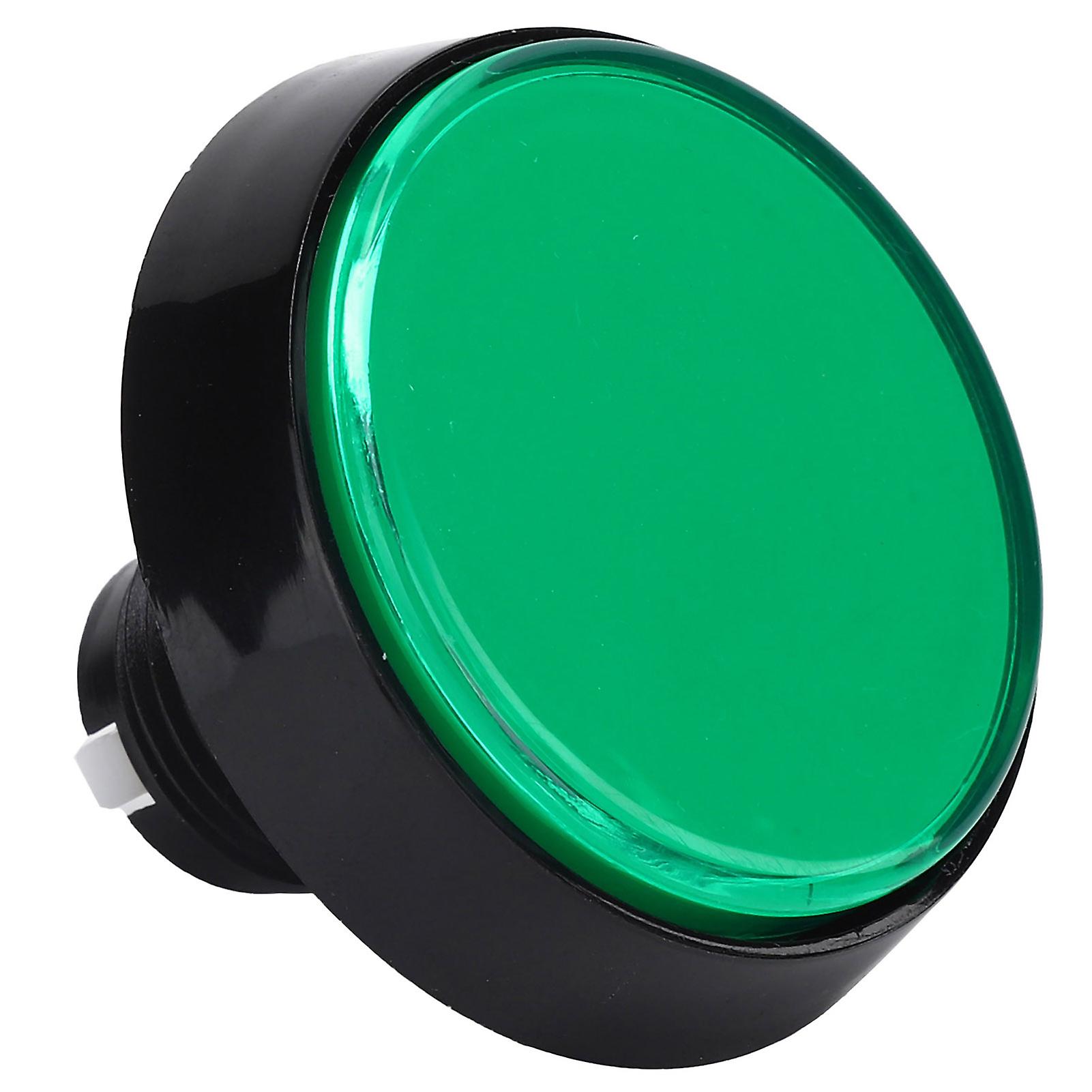 60mm Big Round Flat Button With Led Light 3foot Switch For Crane Machine Game Consolegreen