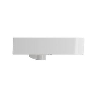 BOCCHI Parma Wall-Mounted White Fireclay Bathroom Sink 33.5 in. 1-Hole with Overflow 1124-001-0126