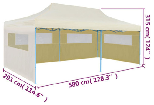 vidaXL Party Tent Foldable Pop up Gazebo Patio Pavilion Canopy for Beach Blue   Contemporary   Gazebos   by vidaXL LLC  Houzz