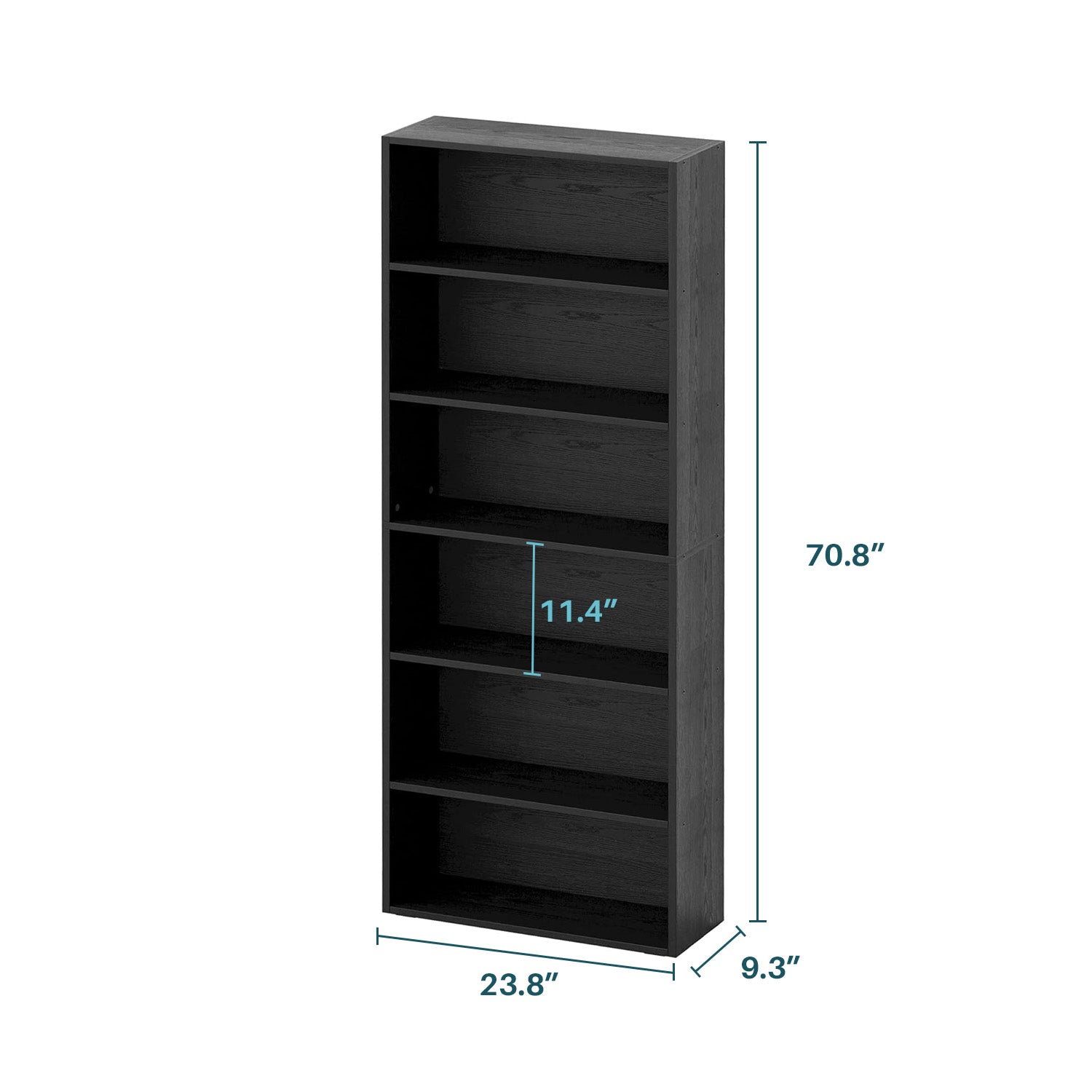 Industrial Bookshelves Bookcases 6 Shelf Storage Shelves Floor Standing 70 Inches High