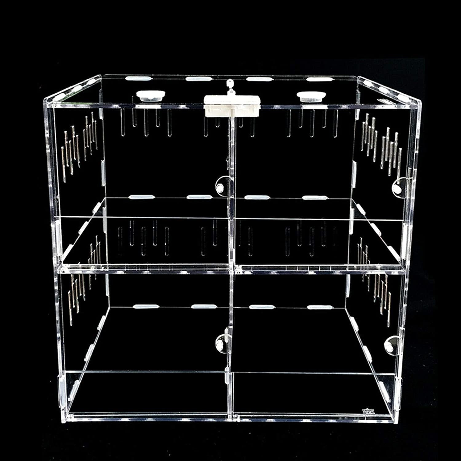 Nisorpa Magnetic Acrylic Reptile Cage Breeding Box Clear Feeding Habitat for Tarantula Scorpion Sling Isopods Lizards Roach Invertebrates