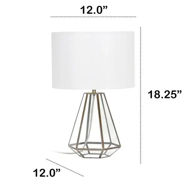 Lalia Home Transparent Triagonal Table Lamp， Brass