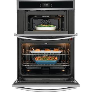 FRIGIDAIRE GALLERY 30 in. Electric Wall Oven and Microwave Combination with Total Convection in Smudge-Proof Stainless Steel GCWM3067AF