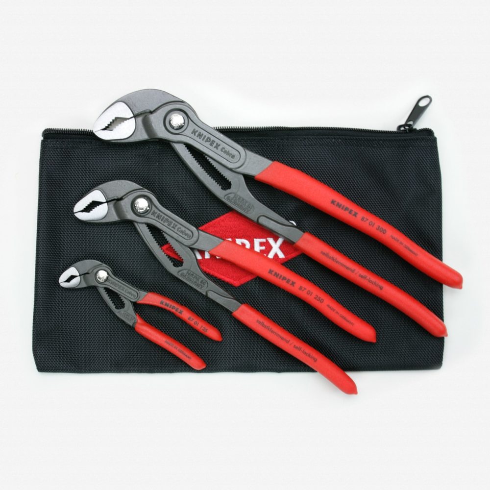 Knipex Cobra Pliers Set with Keeper Pouch 3pc