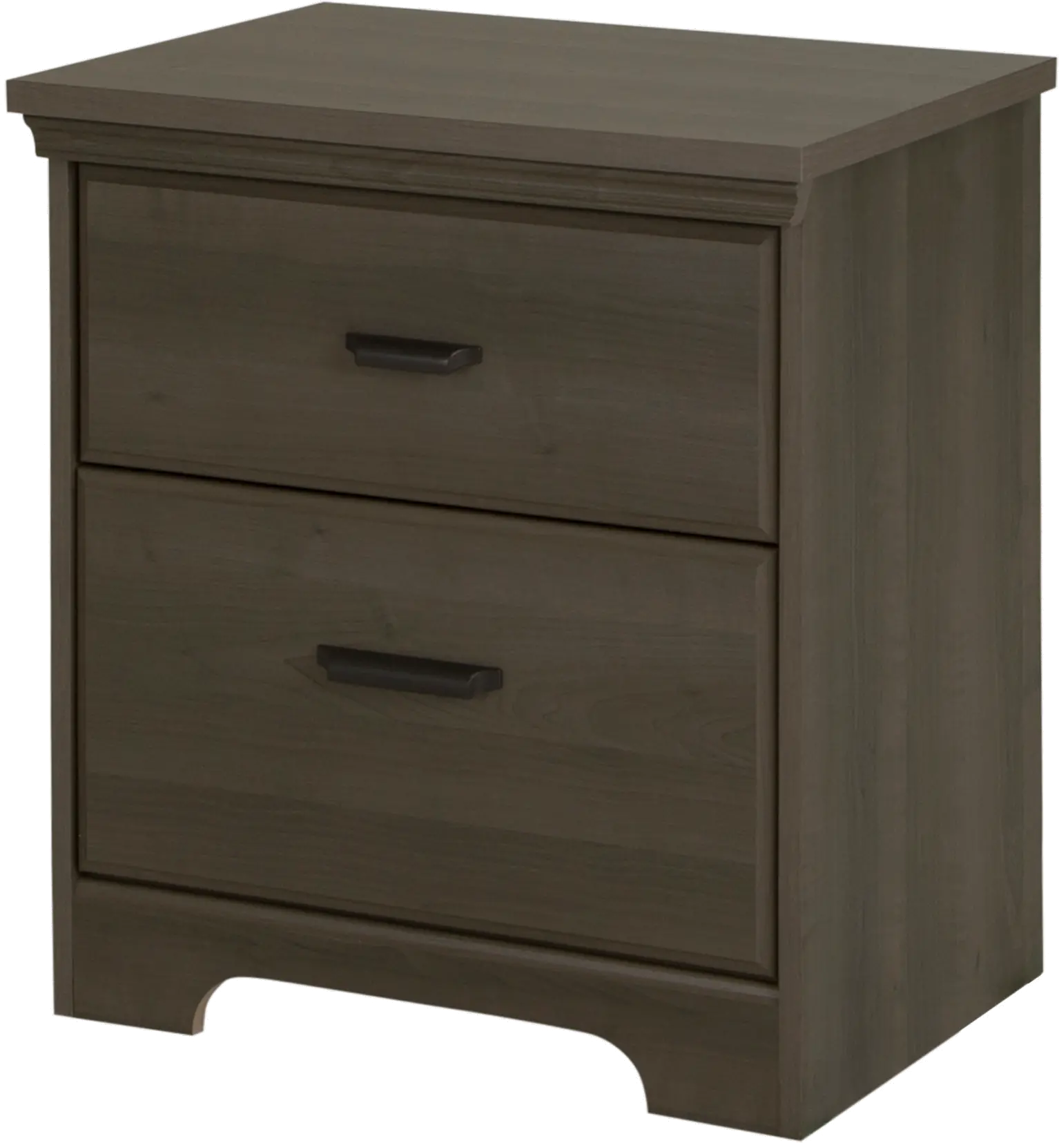 Versa Gray Maple 2-Drawer Nightstand - South Shore