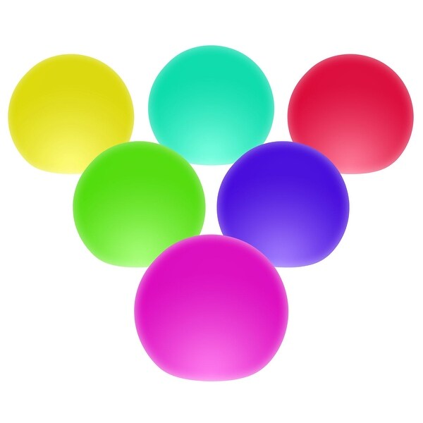 6 Pack RGB Color Changing LED Pool Ball Lights with Foldable Hook