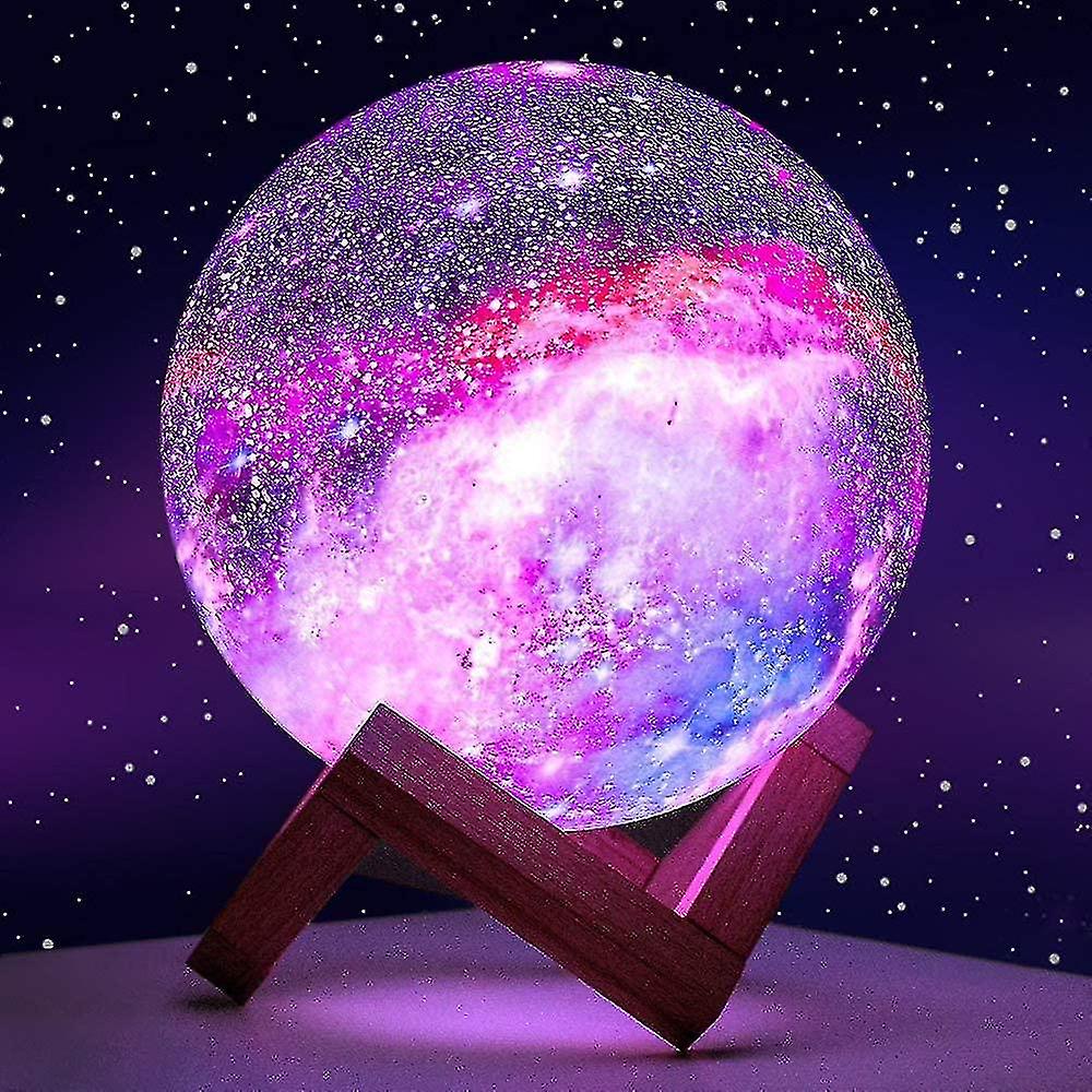 Planet Light Children's Toy Light， 16 Color Led 3d Galaxy Light Star Moon， Light Wooden Tower Remote