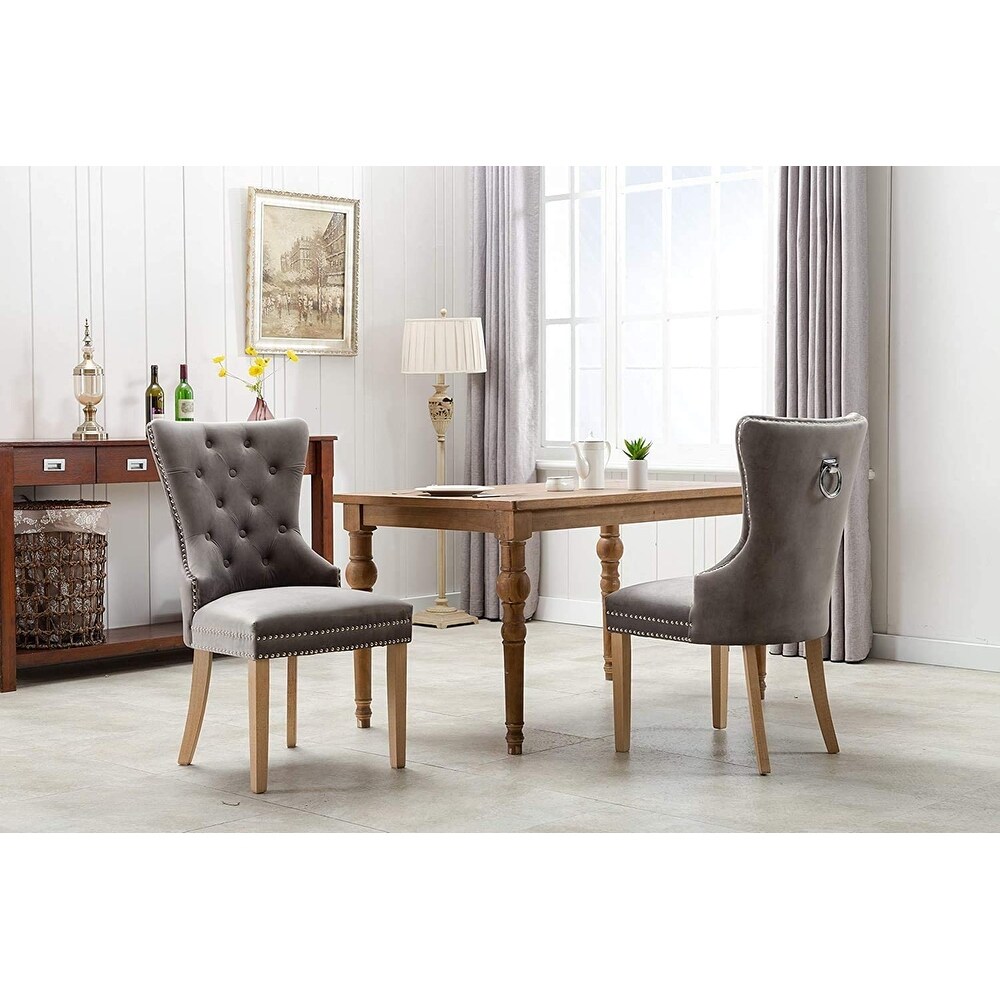 Home Beyond Button tufted Velvet Dining Chairs (Set of 2)   21.25\