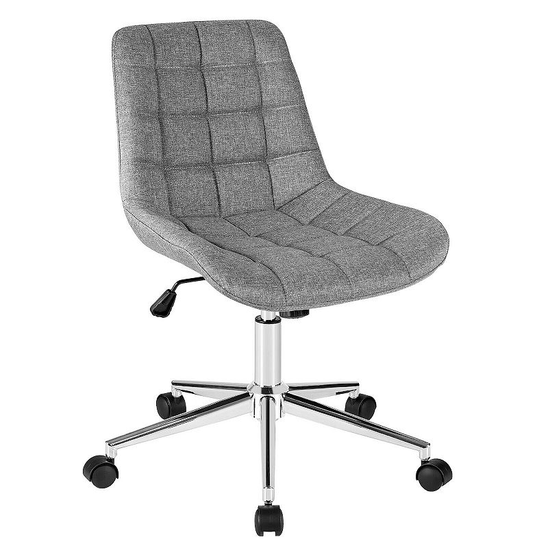 Fabric Adjustable Mid-Back Armless Office Swivel Chair