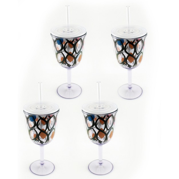 Berghoff Acrylic Wine Glass Circle Pattern