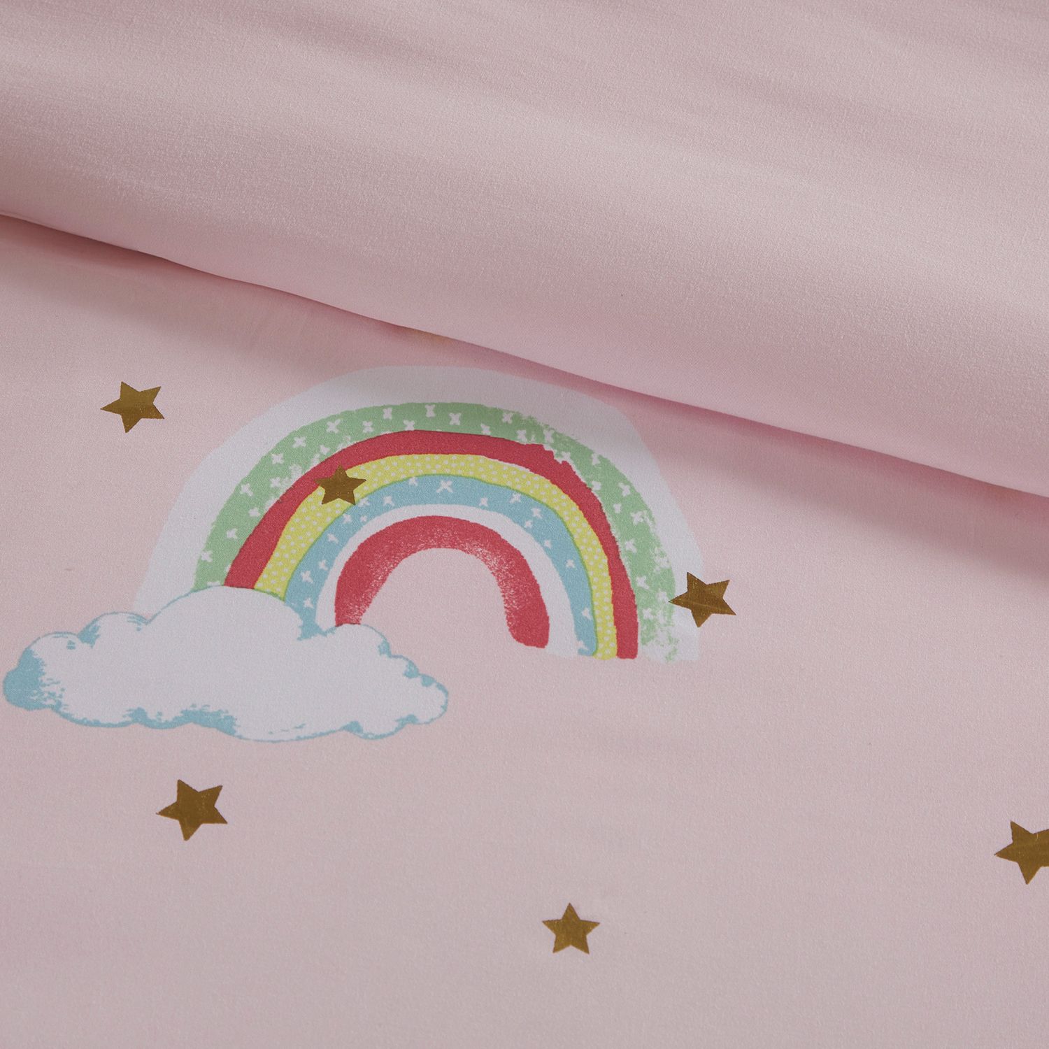 Mi Zone Kids Mia Rainbow and Metallic Stars Comforter Set with Sheets and Throw Pillow