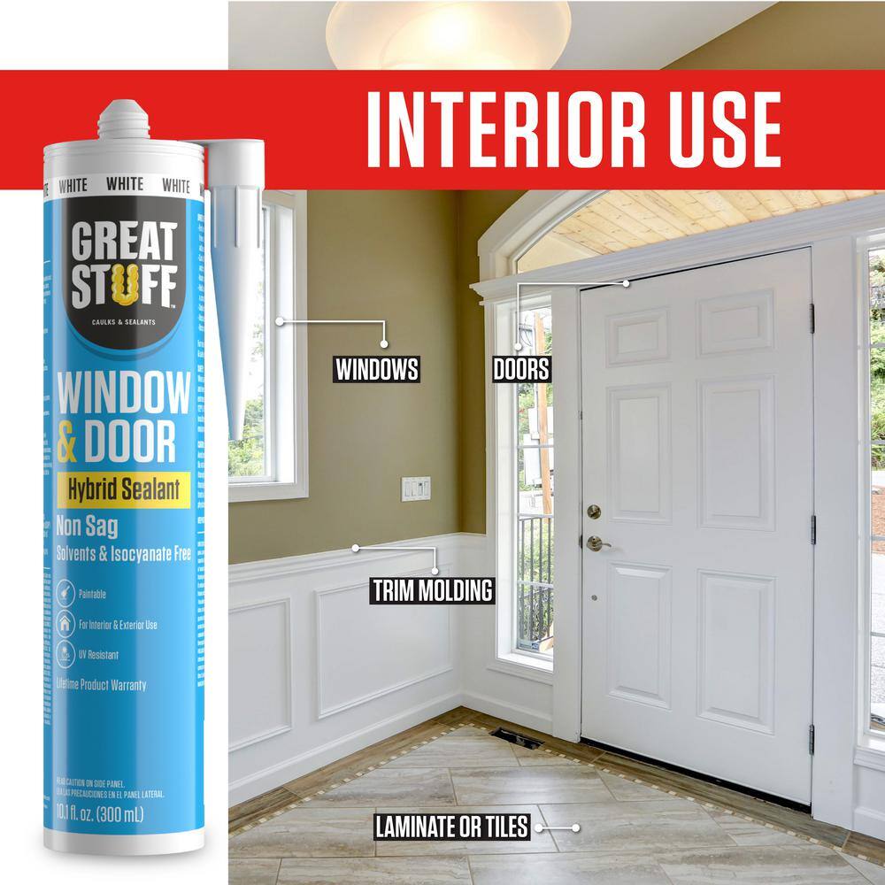 GREAT STUFF 10.1 fl. oz. Gray Window and Door Hybrid Polymer Sealant (12-Pack) 99DOOR3033X12