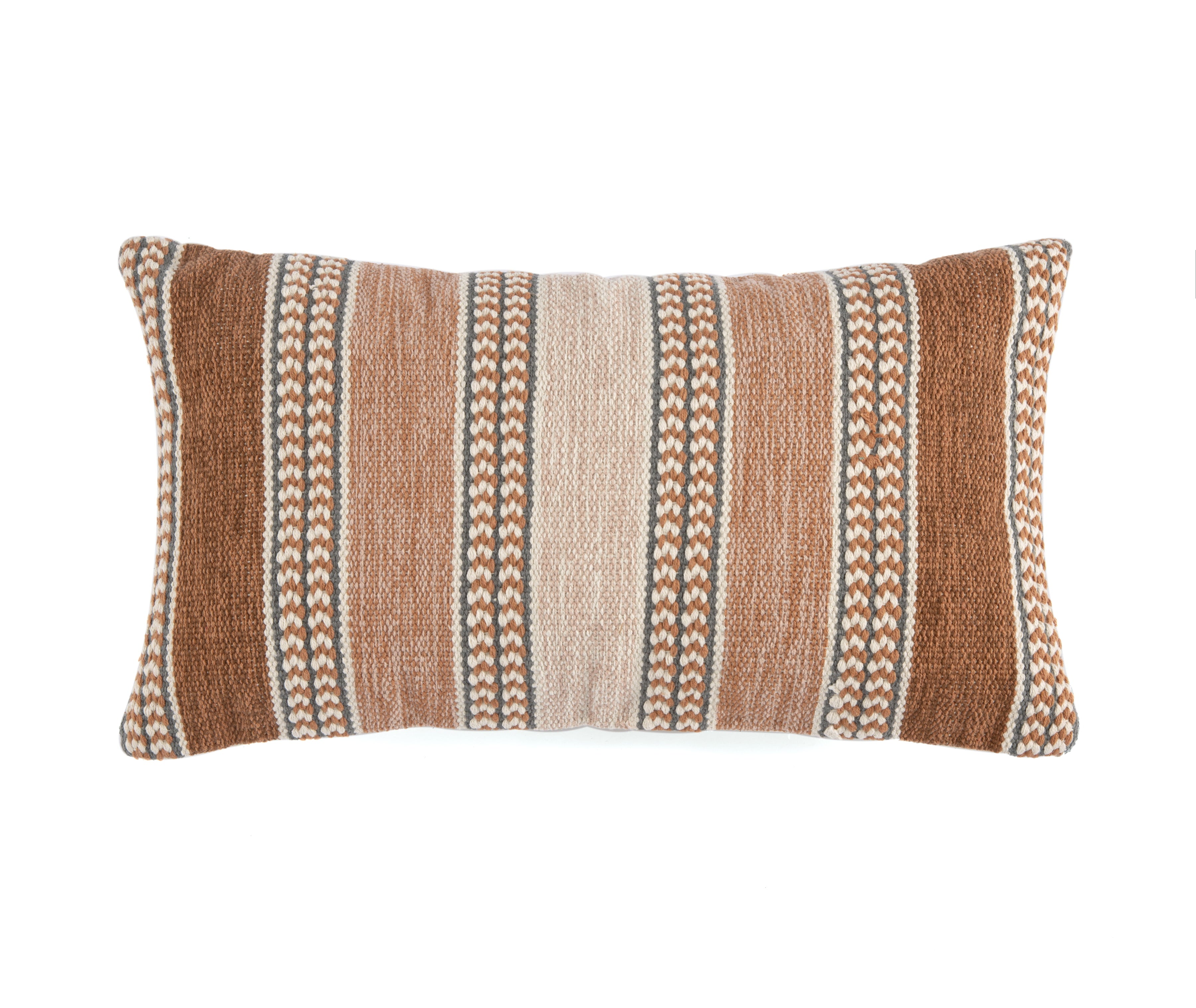 Haven Textured Striped Lumbar Decorative Pillow - Shiraleah